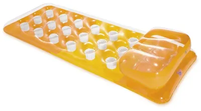 Produktbild von INTEX Luftmatratze, 188 x 71 cm, 18-Pocket Fashion, Vinyl, mit integriertem Kissen, Coil-Beam Konstruktion, durchsichtige Oberfläche mit farbigem Boden