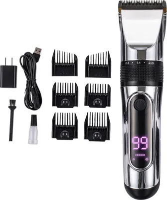 Produktbild von INF Haarschneidemaschine mit LCD-Display und Zubehör Silber