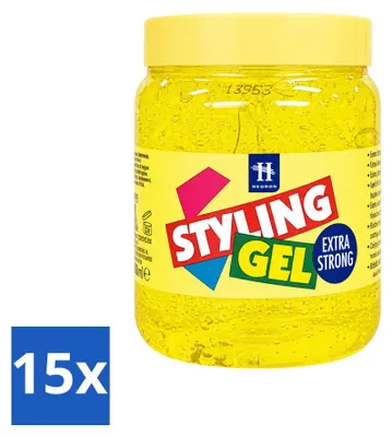 Zdjęcie produktu dla 15 sztuk żelu do stylizacji włosów Hegron, mocny – 500 ml – zestaw ekonomiczny