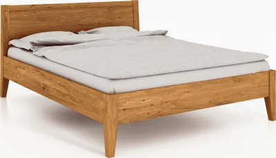 Productafbeelding van Bed ODYS, 120 x 190 cm, gemaakt van massief hout, met een houten hoofdeinde, naturel geolied