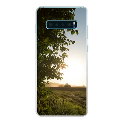 Produktbild von MuchoWow® Handyhülle Schutzhülle Hülle für Samsung Galaxy S10 Plus Traktor - Bauernhof - Sonne Silikon Softcase Handy Hülle - Schutzhülle