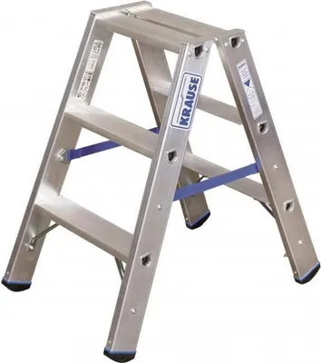 Produktbild von Krause Stufen-Doppelleiter Alu 2x3 Stufen 124715