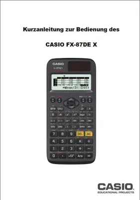 Produktbild von Kurzanleitung zur Bedienung des Casio FX-87 DE X Classwiz Serie
