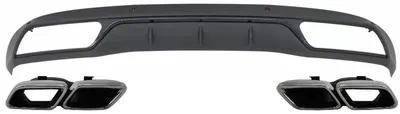 Produktbild von Diffusor Schalldämpfer Tipps für Mercedes C W205 S205 2014-2018 C63 Look Schwarz Chrom.