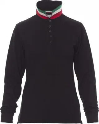 Produktbild von Langarm Poloshirt "LONG NATION LADY" - Payper Schwarz/Italien L
