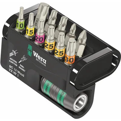 Productafbeelding van Wera 05057435001 Wera Bit-Check 12 Wood TORX HF 1