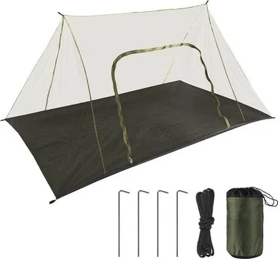 Produktbild von Große Reisezeltplane 240 x 140 x 110 cm - wasserdichtes Zeltplan für Outdoor - leichtes Reisezeltplan für Wandern - wasserdichtes Zeltplan mit Reißverschluss - grünes Touringzelt