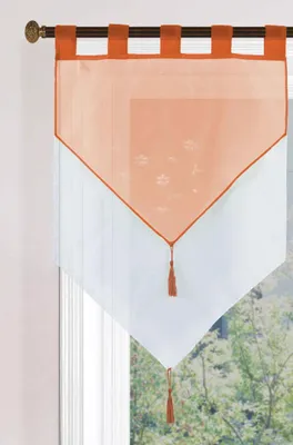 Produktbild von Scheibengardine HxB 90x60 cm Terrakotta »GERA« Zweilagig Voile Schlaufen Scheibenhänger Panneaux, 2023710