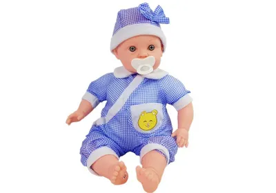 Produktbild von LEAN Toys 7085 Puppe mit blauem Outfit und Accessoires, 45 cm