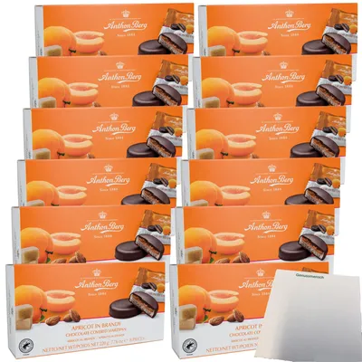Produktbild von A.Berg Schokolade Aprikose in Brandy VPE (12x220g Packung) + usy Block