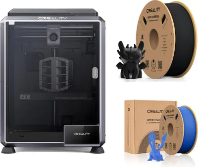 Image de Imprimante 3D Creality K1C, avec 2kg de filaments Creality Hyper PLA--(Noir+Bleu)