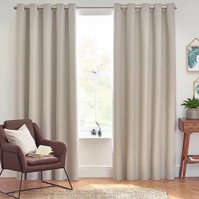 Ösengardine 229 x 229 cm blickdicht Polyester Leinenoptik