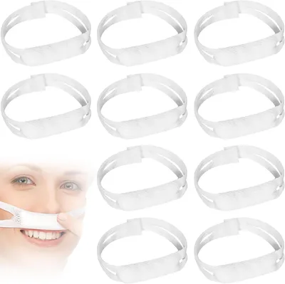 Produktbild von Nasenverband elastisch, 10 Stück, Baumwolle, mit Ohrschlaufen, für die postoperative Pflege