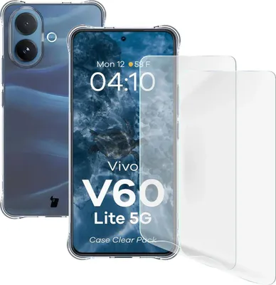 Produktbild von Handyhülle + 2x Folie für Vivo V60 Lite 5G, Bizon Case Clear Pack, Transparent