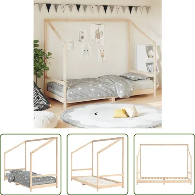 Produktbild von The Living Store Kinderbett 90x200 cm Massivholz Kiefer