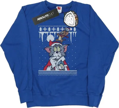 Produktbild von Tom And Jerry - "Christmas Fair Isle" Sweatshirt für Damen BI11784 (S) (Königsblau)