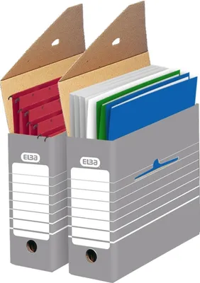 Image de Boîte d'archivage Tric 95 x 340 x 365 mm, carton ondulé gris/blanc, lot de 50 pièces