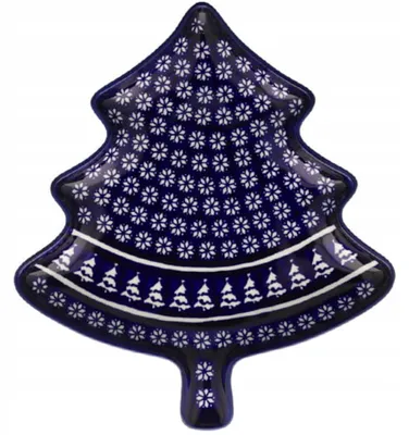Produktbild von Bolesławiec Servierschale DEK243A Weihnachtsbaum 1. Wahl 31,5 cm