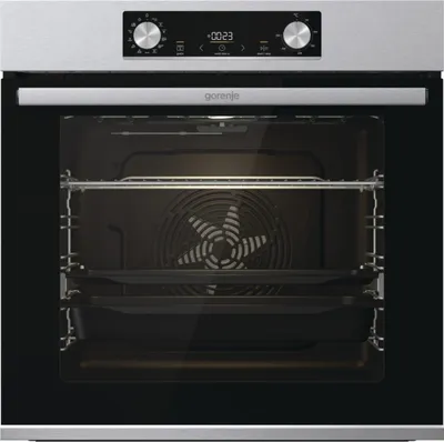 Gorenje BOS 6737 E13X Einbau-Backofen / 77 Liter/Heißluft/ExtraSteam/GentleClose & Open/EcoClean/Air Fry/PizzaMode/PerfectGrill/Teleskopauszüge/Inox-Look, Grau