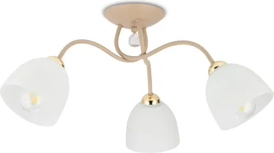 Obrázok produktu pre Howhomely | Stropné svietidlo - Tina - 58 cm - béžová so zlatými akcentmi - 3 žiarovky - Elegantné osvetlenie