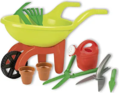Immagine prodotto di Carriola giocattolo con attrezzi da giardino 9 pezzi Simba