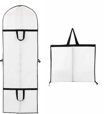 Produktbild von Lang schwarzes Kleiderbeutel 60x180 cm, hochwertige Kleiderbeutel, atmungsaktives Material, für Anzüge, Abendkleider, Mäntel, Hemden, für Reise, 1 Stück