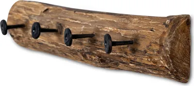 Produktbild von Wandgarderobe Holz Teak L50cm Garderobe Recyclingholz Wanddeko Deko 4 Haken