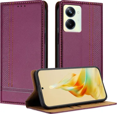 Produktbild von Handyhülle für Realme 10 Pro Leder Flip Klappbare Schutzhülle mit Standfunktion Lila