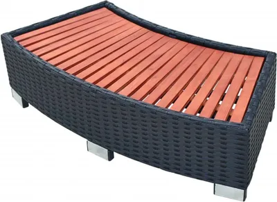 Zdjęcie produktu dla vidaXL Stopień wejściowy do spa z rattanu 92×45×25 cm czarny