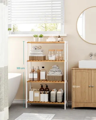 Produktbild von SONGMICS Badezimmerregal, Badregal, Küchenregal, 26 x 60 x 100 cm, aus Bambus