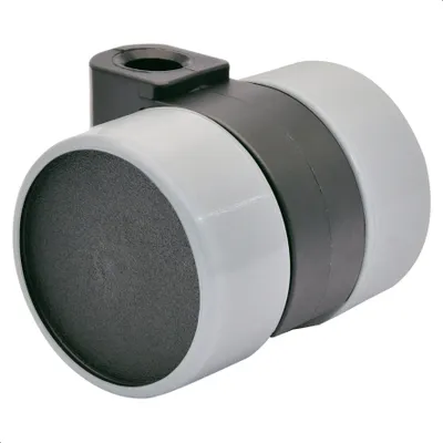 Produktbild von WAGNER Design Möbelrolle / Lenkrolle SOFT - Durchmesser Ø 38 mm, schwarz / grau, Tragkraft 50 kg - DE Ware - 01020101