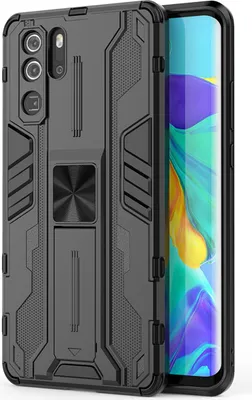 Obrázek produktu pro Pouzdro pro Huawei P30 Pro dvouvrstvé PC a TPU nárazuvzdorné pouzdro s bumperem a stojánkem černé