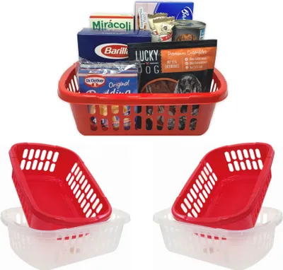 Produktbild von Aufbewahrungskorb Körbchen Korb Kunststoff farbig 5 Stück Set Größenauswahl, Größe:19.5 x 9.5 x 5 cm