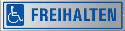 Produktbild von Parkplatzschild Freihalten - Aluminium silber eloxiert 400x100 mm gelocht