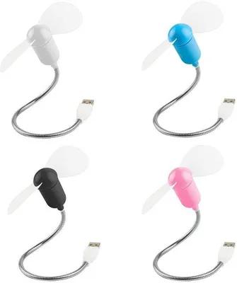 Image de Ventilateur USB compact Azomor avec col flexible, pour ordinateur portable et en déplacement