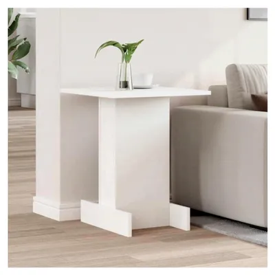 Produktbild von Beistelltisch in Weiß aus Holzwerkstoff, 44,5x45x55 cm, mit Stauraum für Wohnzimmer, Schlafzimmer, Nachttisch, Couchtisch, Büro