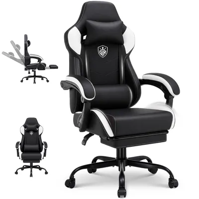 Produktbild von GTPLAYER Gaming Stuhl Bürostuhl Gaming Sessel mit Fußstütze, Ergonomischer Gamer Stuhl mit Verbundenen Armlehnen, Höhenverstellbaren Schreibtischstuhl