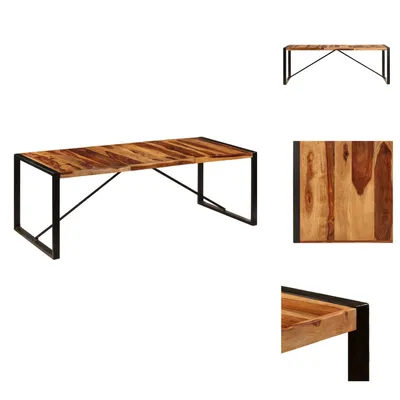 Image de vidaXL Table de salle à manger 220 x 100 x 75 cm en bois massif - Tables de salle à manger