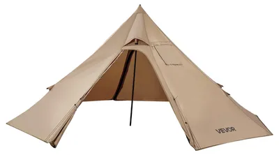 Immagine prodotto di VEVOR tenda tipi per 2 persone, tenda invernale portatile con attacco per stufa, tende da campeggio in tela, tende leggere per 4 stagioni, tenda a cresta, per escursioni, pesca e zaino in spalla, taglia S
