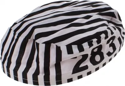 Immagine prodotto di Cappello da galeotto in bianco e nero