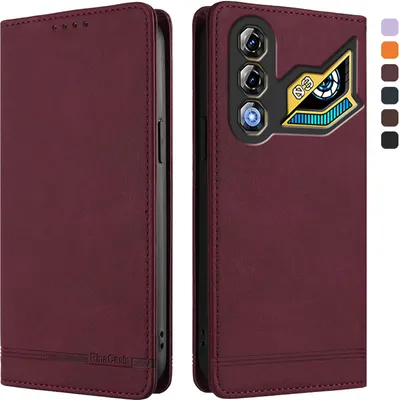 Produktbild von Hülle für ZTE nubia Neo 3 GT, Retro Kunstleder Ständer Klapphülle mit Kartenfächer und Magnetische Rot