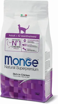 Productafbeelding van Monge 8009470004992, Geschikt voor volwassen dieren, Geschikt voor alle rassen, Kip, 1,5 kg, Bevat antioxidanten