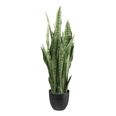 Produktbild von CREATIV green künstliche Bogenhanf Pflanze 110cm, künstliche grüne Zimmerpflanze im Topf mit naturgetreuen Blättern