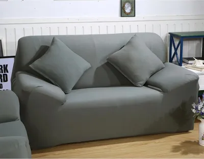Obrázek produktu pro Přehozy na pohovku Elastické strečové přehozy na pohovku Ribbed Knit (šedé, 2místné pro délku pohovky 140-185 cm)