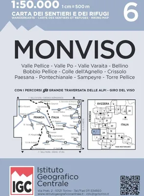 Produktbild von IGC Italien 1 : 50 000 Wanderkarte 6 Monviso