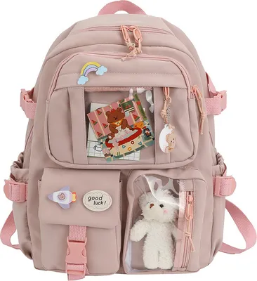 Obrázok produktu pre ["Štúdium ženy Laptop batoh chlapci dievčatá školské knihy tašky pre dospievajúce dievčatá Kawaii College Student Detská taška na knihy batoh, ružová"],