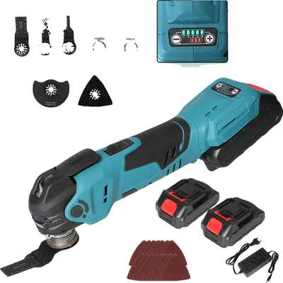 Immagine prodotto di Utensile multifunzione oscillante, controllo a 5 velocità, motore ad alta efficienza, 2 * batterie da 1500mAh