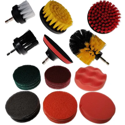 Produktbild von Reinigungsbürstenset 22-teilig | 1/4" | Bürsten + Pads | Bohrmaschine