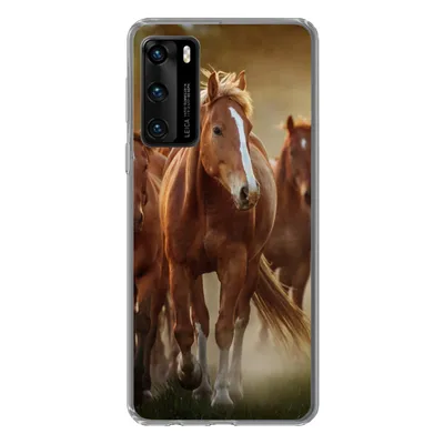Produktbild von MuchoWow® Handyhülle Schutzhülle Hülle für Huawei P40 Pferde - Licht - Natur Silikon Softcase Handy Hülle - Handytasche
