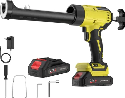 Zdjęcie produktu dla Elektryczny pistolet do fug, 6-stopniowa regulacja, wyświetlacz LED, żółty (1 bateria)